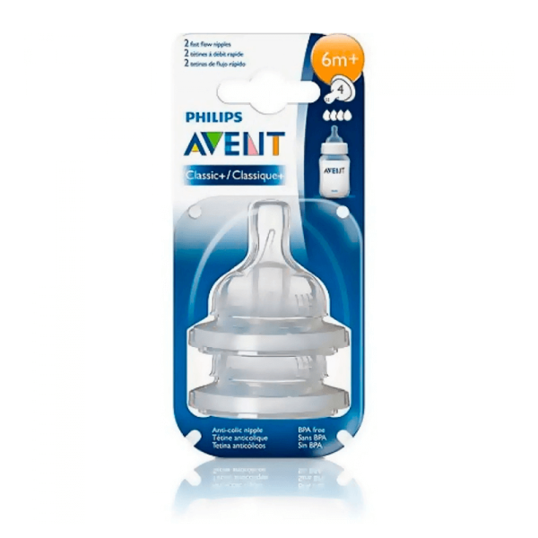 Avent - Tetina Classic+, 6m+, Flujo Rápido X 2 Unidades - Imagen 3